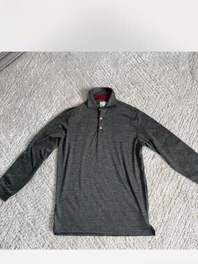 Tailorbyrd Gray and Red Men's Performance Polo
